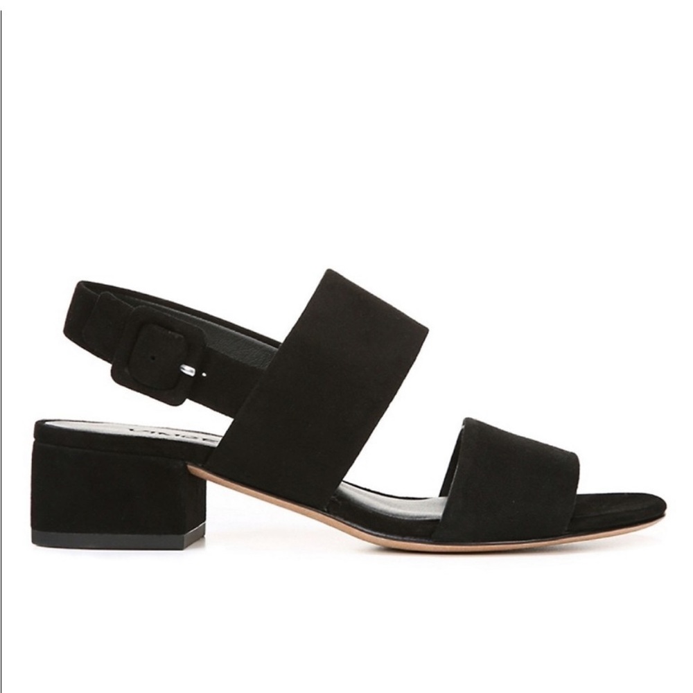 Vince vintage suede block heels Black Women's Sandals